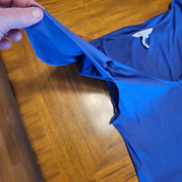 BCBGeneration Periwinkle Blue Ruffle Tee - Picture 4 of 11